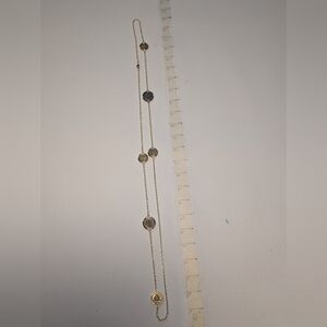 Old Coins Queen Elizabeth The Second Necklace Gold Tone 24"